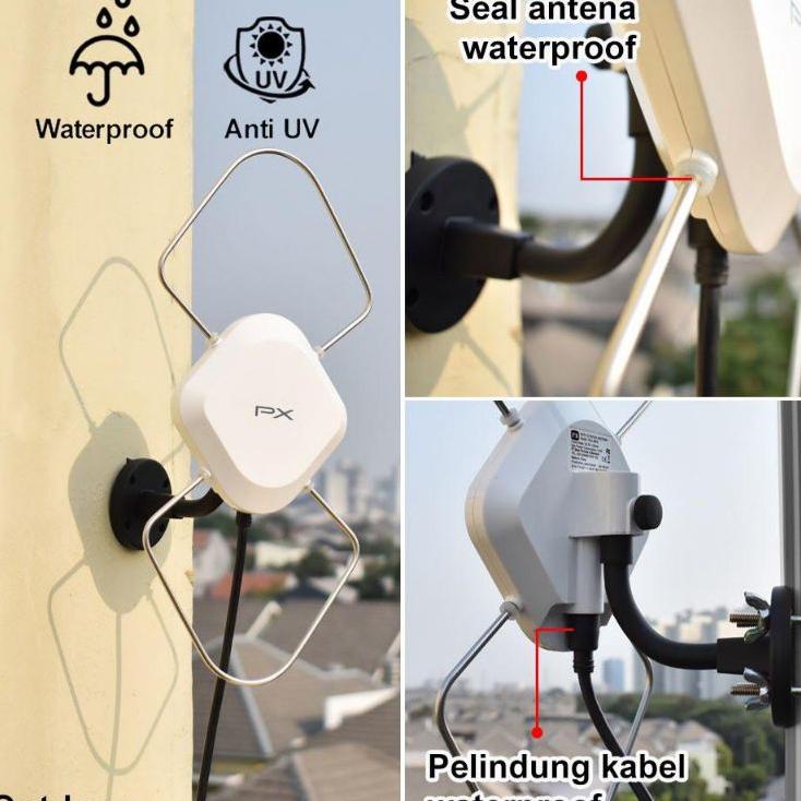 Antena Tv Digital Dan Analog Px Hda-5600 Indoor Outdoor Smart Antena Luar Dalam