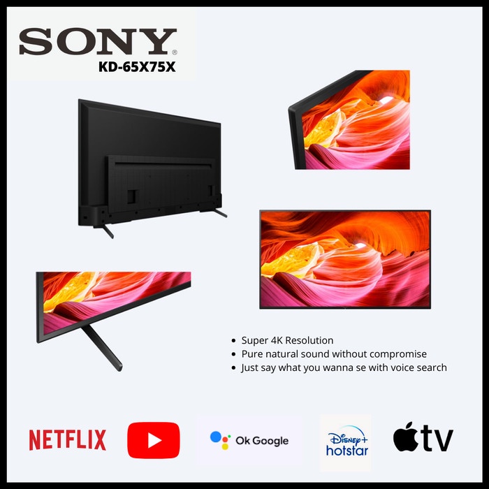 nov SONY 65X75K BRAVIA GOOGLE TV X75K 65 INCH UHD 4K HDR SONY KD-65X75K