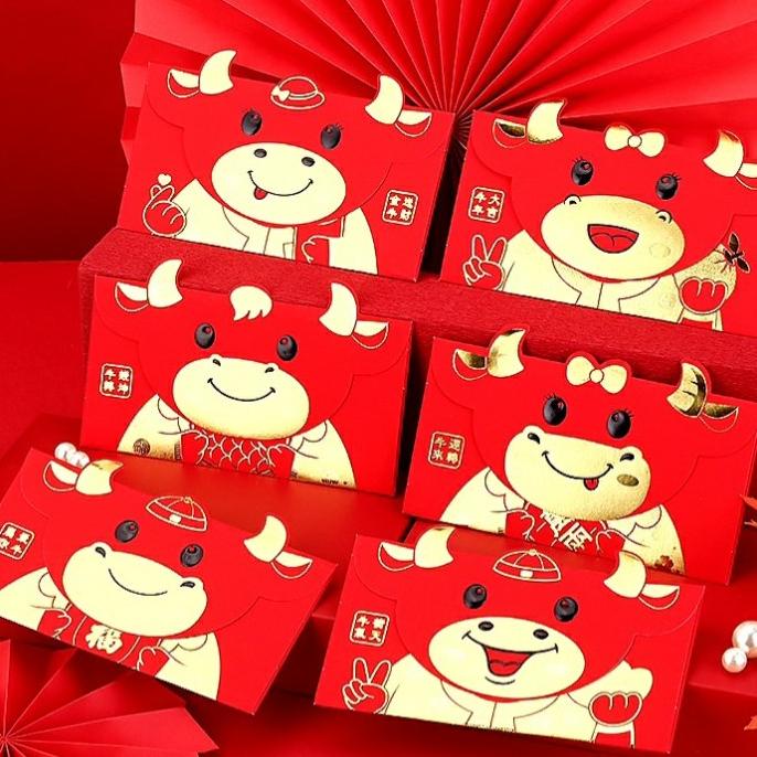 

[IMLEK] GROSIR Angpao Kerbau Model Amplop isi 6 Ampao Merah Ampau Panjang Sale TERLARIS
