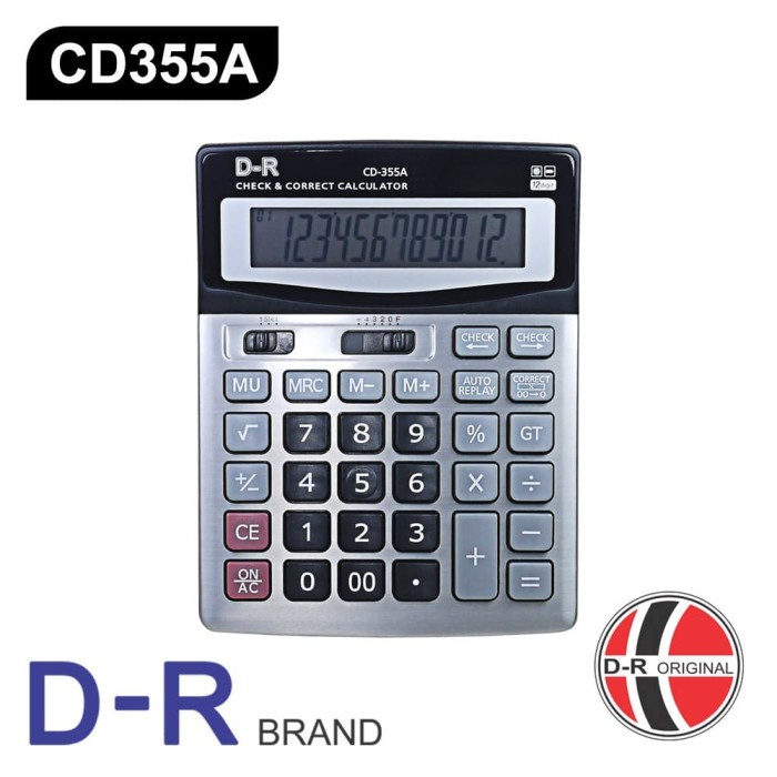 

KALKULATOR D-R CD355A (12 DIGIT) ORIGINAL TERBARU