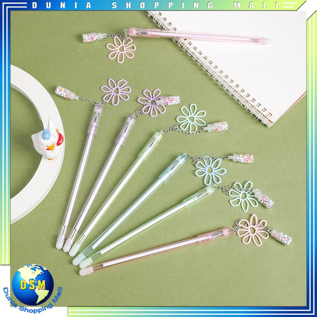 

DSM Pulpen Lucu Aesthetic Pena Gantungan Botol Bunga Fancy Pen Pena Gel Bolpen Unik warna pastel cute Bola Salju Warna Warni Alat Tulis Kantor