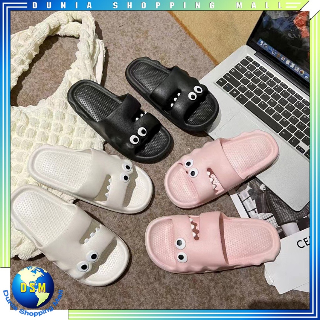 DSM Sandal Selop Unisex Cute Crocodile 6849 Sendal Rumahan Cewek Cowok Motif Buaya Bahan Karet Tebal