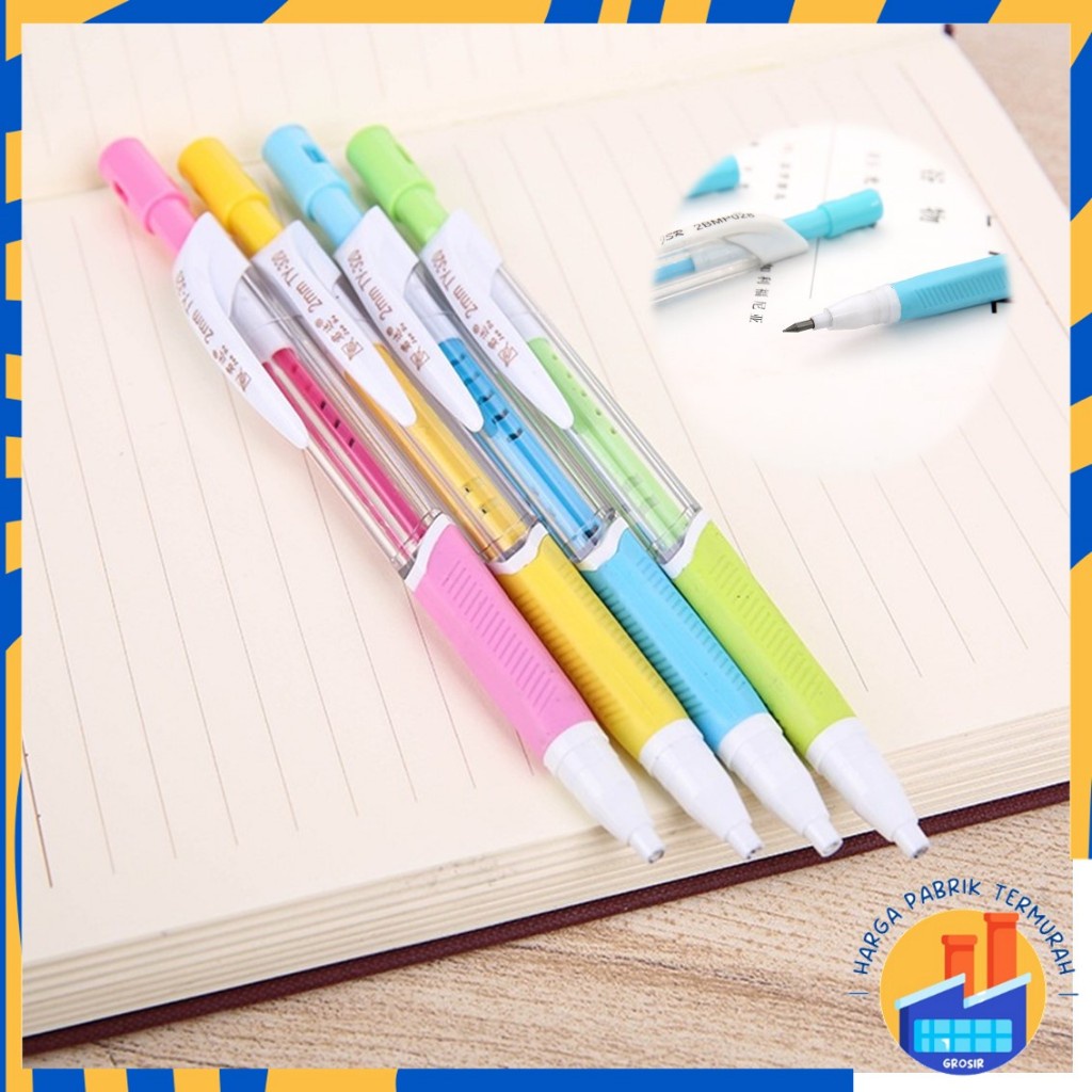 

HPT Pensil Mekanik 2.0mm Mechanical Pencil Graphite Lead Automatic Pensil Cetek 2B Alat Tulis Sekolah dan Kantor Mechanical Pencil Warna Pastel Dengan Serutan