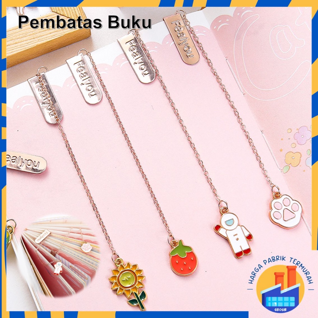 

HPT Pembatas Buku Karakter Korean Ins Cartoon Metal Pendant Bookmark Paper Clip Besi Motif Kartun Penjepit Buku Dengan Liontin Bahan Metal
