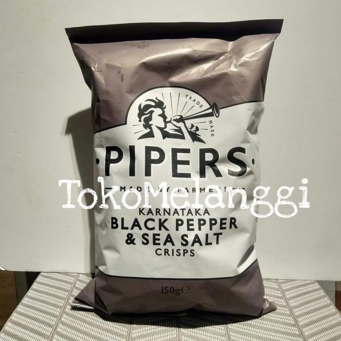 

READY STOCK PIPERS BLACK PEPPER & SEA SALT CRISPS 150 GR | POTATO CHIPS !!!!!
