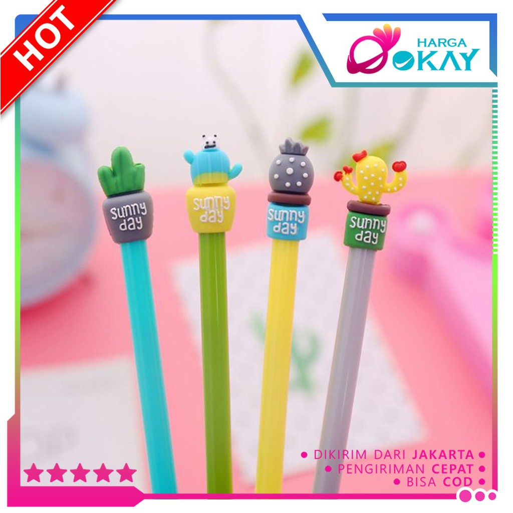 

HO Pena Karakter Kaktus Pulpen Stationary Cactus Gel