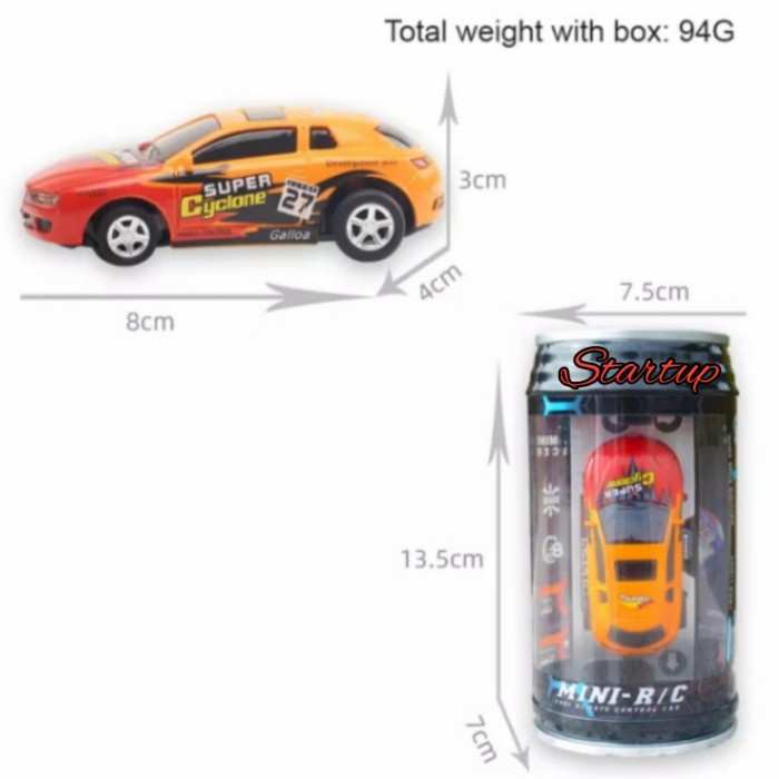 Mainan Mobil Remote Control Mini Rc Car Dalam Kemasan Kaleng