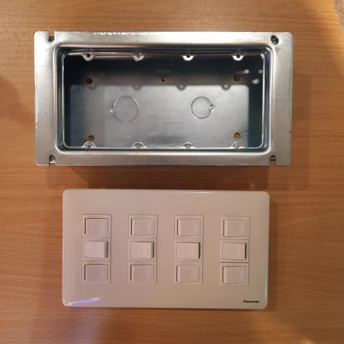 SAKLAR PANASONIC 12 MATA GRID SWITCH 4 GANG + INBOWDUS BESI