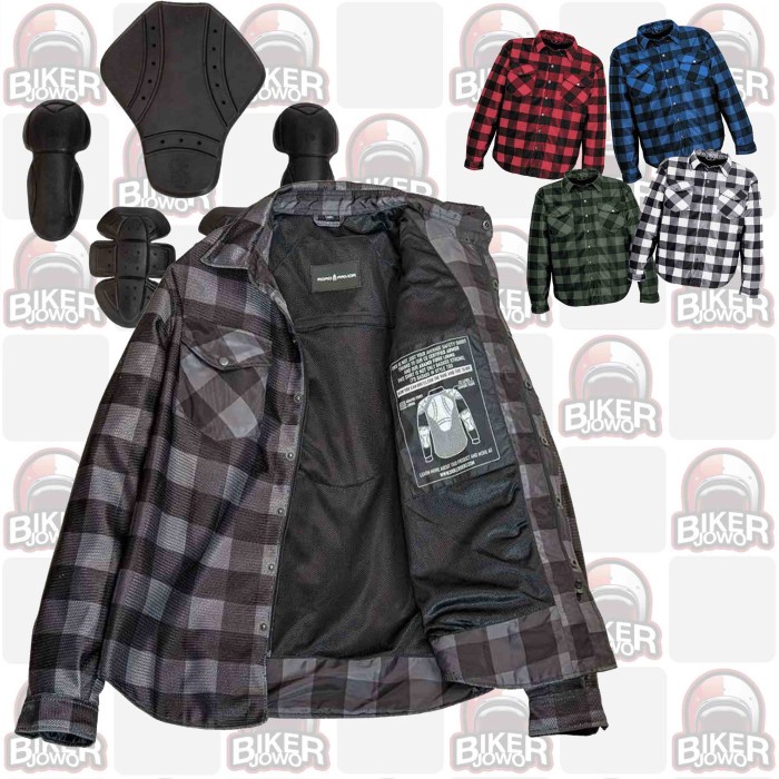 NEW KEMEJA PROTEKTOR SKULL RIDERZ AIR RIDER MESH PROTECTIVE FLANNEL JACKET ORIGINAL TERBARU