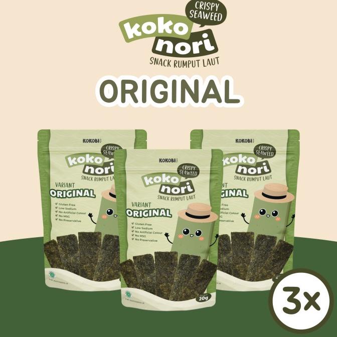 

TERBARU 3PCS KOKO NORI CRISPY SEAWEED - ORIGINAL (SNACK RUMPUT LAUT BY KOKOBI) !!!!!