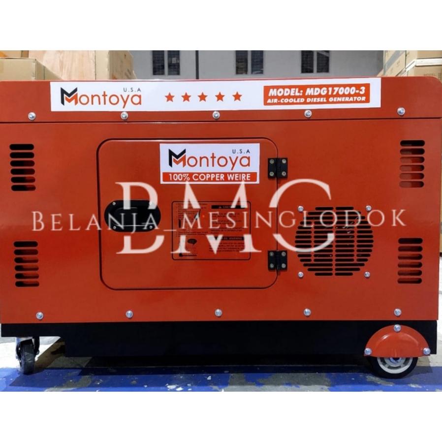 Genset Silent Solar Montoya 15 Kva 3 Phase 10000 Watt 12000 Watt Mdg 17000-3 Usa Technology