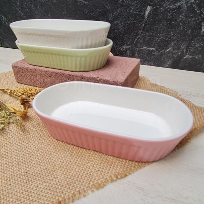 Ramekin Bowl Oval Tahan Panas / Bowl Oval Cerac/ Mangkuk Cerac / Ramekin Bake Tray Oval / Oval Kerak