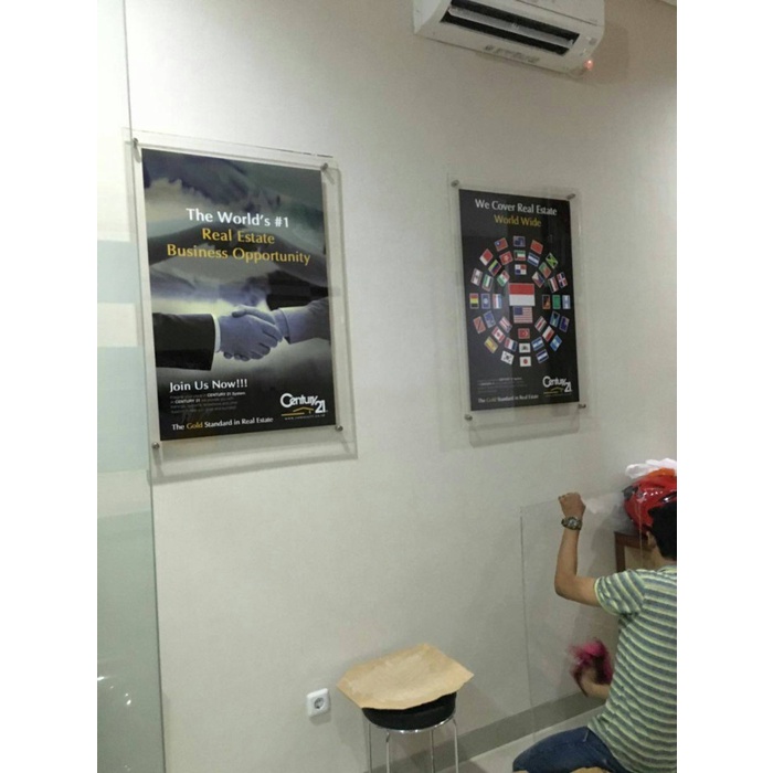 

poster 36cm x 48 cm kertas A3 acrylic clear 3mm