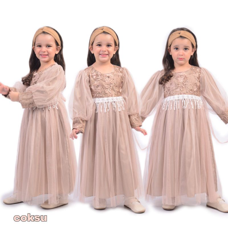 Gamis Anak Umur 9 10 Tahun 12 Perempuan 5 6 7 8 3 4 Baju Muslim Tanggung Cewek 2024 Dress Balita  Lu