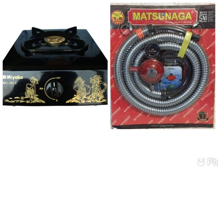 favorit] Paket Kompor Gas Miyako KG-101 C WYG+ Selang Paket Regulator Matsunaga
