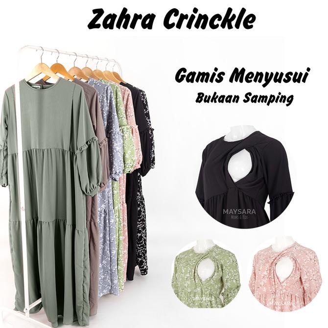 Gamis Dress Baju Menyusui Bukaan Samping Katun Cringkel Premium