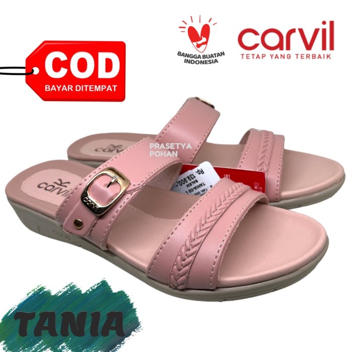 Sandal Kulit Wanita Slop Carvil Original - Sendal Slide Wanita Kulit