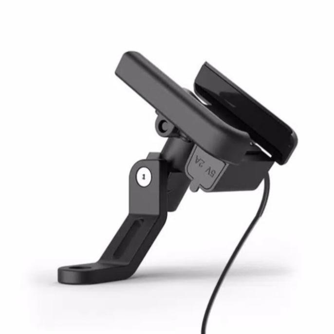 Holder handphone hp motor aluminium USB Charger Nmax Beat Lexi VARIO