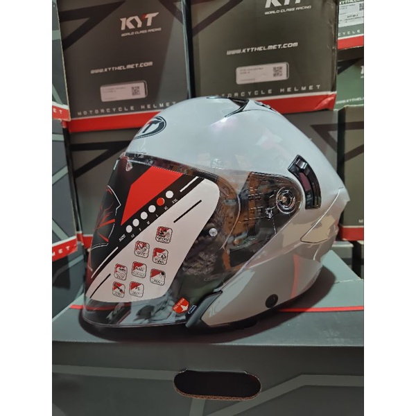HELM KYT NFJ SOLID ASPLAT GREY DOBEL VISOR DD RING