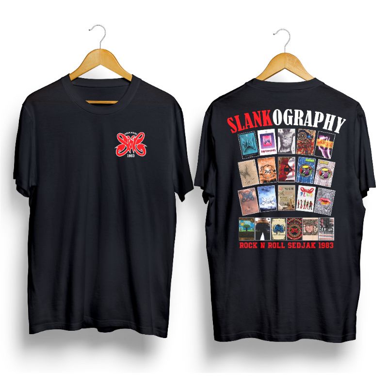 Kaos Distro Pria SLANK - SLANKOGRAPHY Kaos Band Kaos Musik Kaos Slanker Kaos Rock n Roll Premium