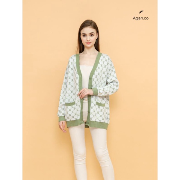 [AMAZED PEOPLE] Monogram Cardigan Agan.co