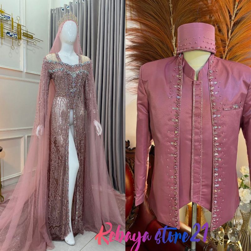 CAUPLE KEBAYA AKAD MODREN /KEBAYA PASANGAN AKAD EKOR LANSUNG//BAJU PENGANTIN TERBARU|KEBAYA DRESS CO