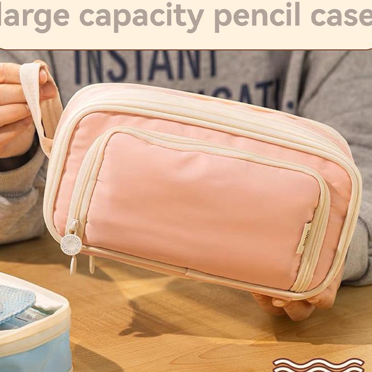 

Simple Large Capacity Canvas Cil Case Ins Style Korean Stationery Box New Popular Student Stationery Storage Box Learning School Office Stationery Box