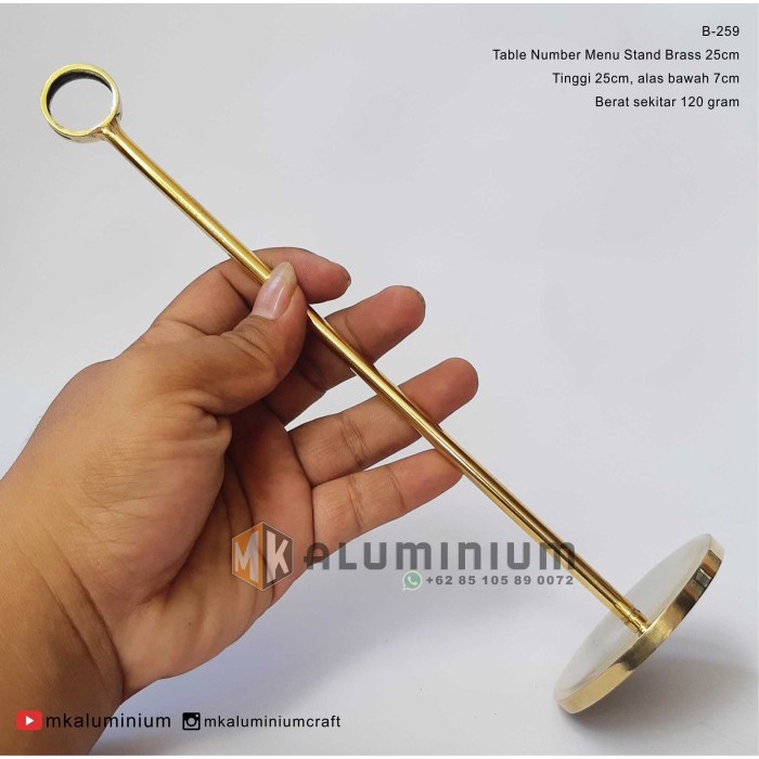 

*$*$*$*$] Tiang Nomor Meja atau Card holder - Table Number Menu Stand Brass