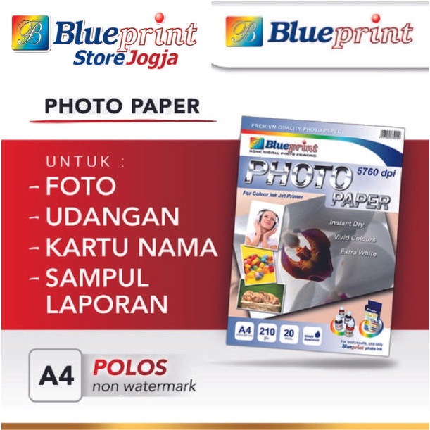 

;&;&;&;&] Kertas Foto Glossy / Glossy Photo Paper BLUEPRINT A4 190 gsm - Anggrek