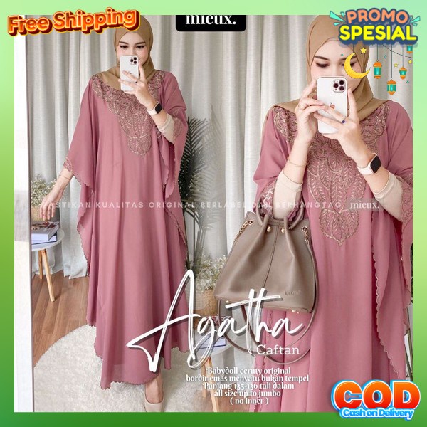 Gamis Kaftan Kondangan Ksftan Modern Viral Jubah Syari Wanita Gmis Gamus Ghamis Kftan Kaftsn Adem Se