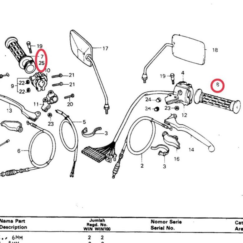 Flash Sale Handgrip Handfat Stang Stir Set Kanan Kiri Honda Win 100 Gl Pro Gl Max Original Ahm Big S