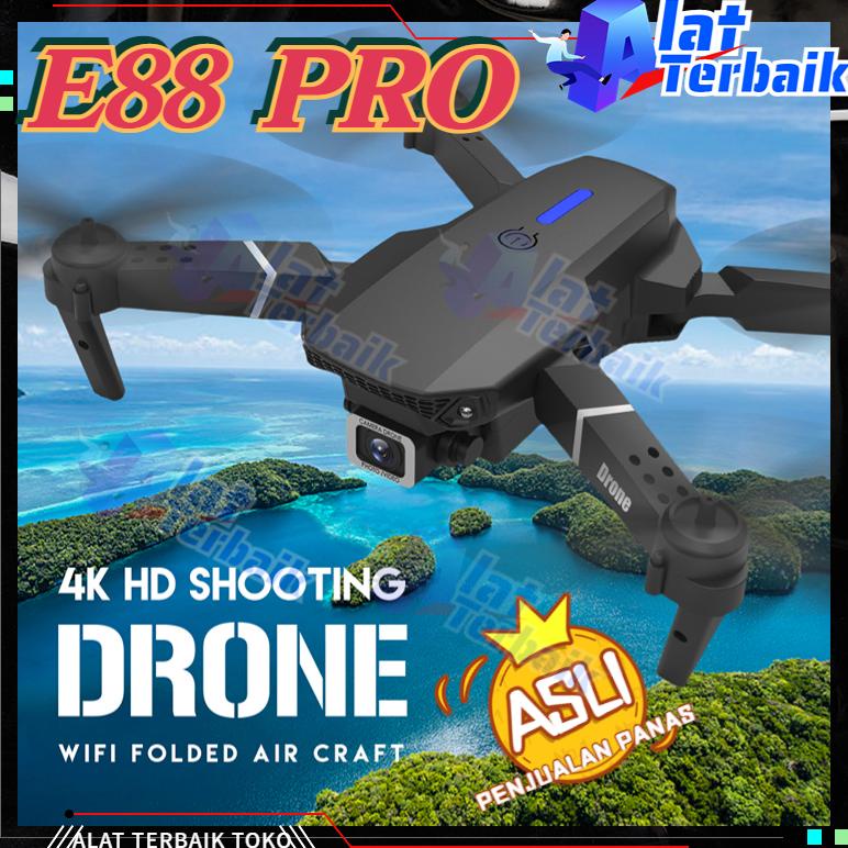 Terbaru Smart Drone E88Pro Asli 4K Hd Camera Mini Rc Kamera Ganda Wifi Fpv App Controle Quadcopter S
