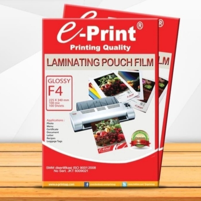 

Laminating Pouch E-print F4