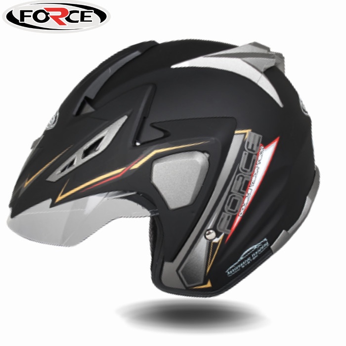 Force Helm Half Face Smartlock Anti Maling Double Visor Sni