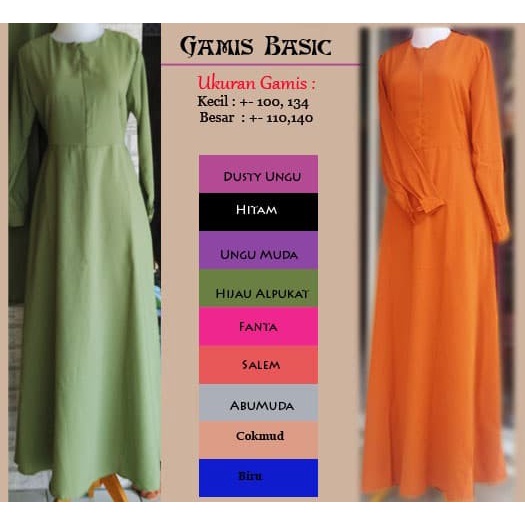 Gamis Wolfis Polos / Gamis Wolfis / Gamis Syari Ready