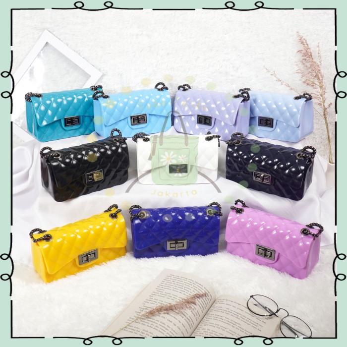 BISA COD - TAS JELLY GLOSSY SIZE 18 CM | TAS JELLY MINISO