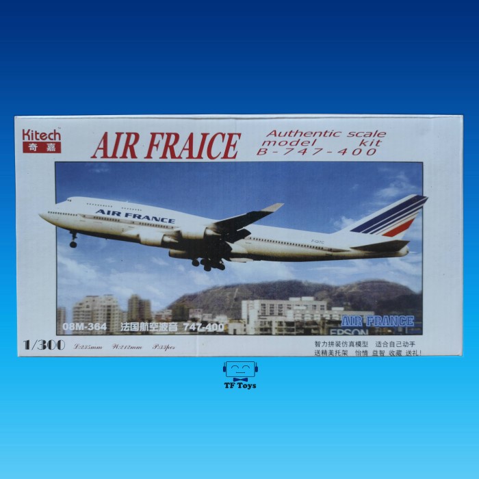 MINIATUR MODEL KIT MOKIT PESAWAT KOMERSIL BOEING 747 400 1:300 KITECH