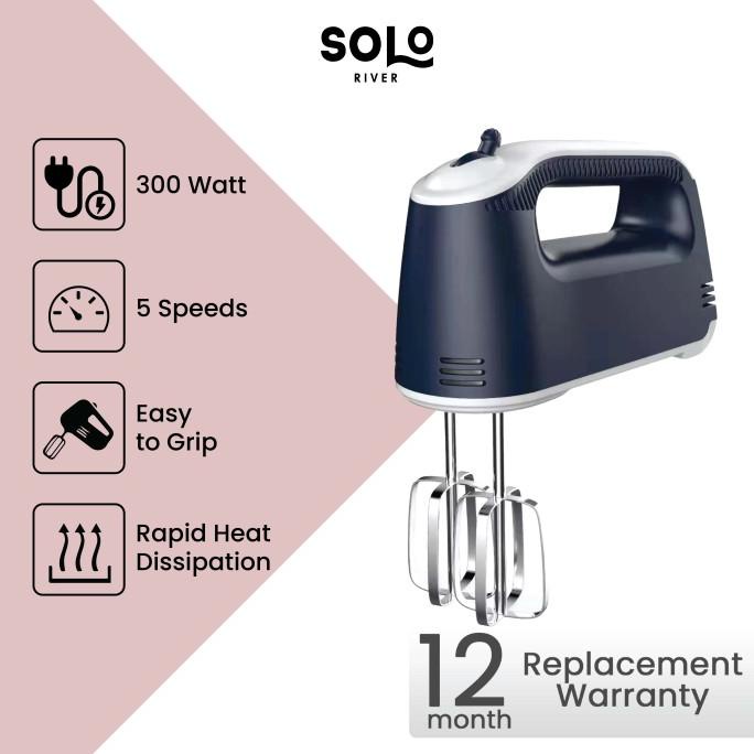 SOLO RIVER Hand Mixer Putih Pengaduk Telur Kue Mixer Tangan BERGARANSI