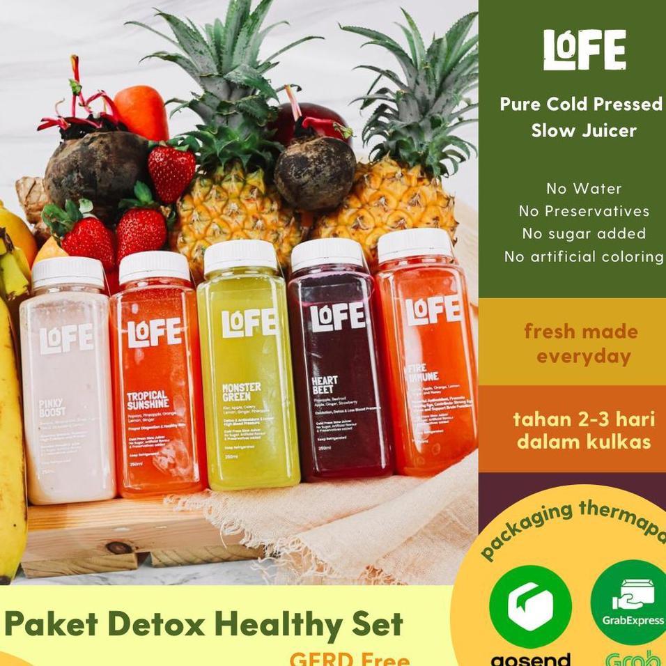 

Jus Kesehatan Jus Sehat Cold Pressed Paket Detox 7 Bottle - 250 & 350 Ml