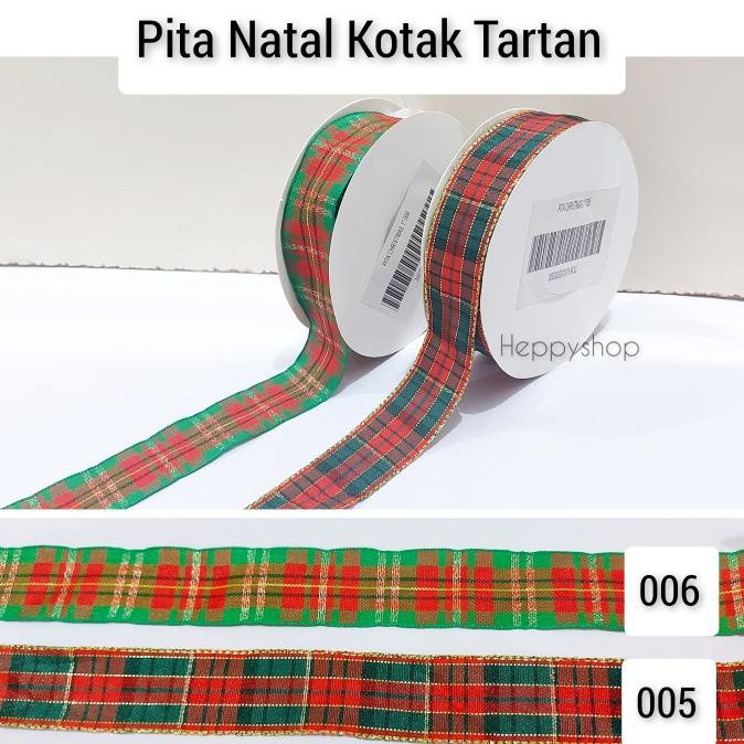 

Buruan beli] Pita Natal Kotak Tartan, Pita Motif Natal