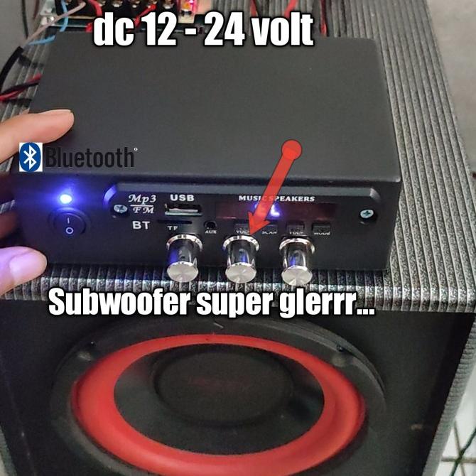 Power Amplifier Subwoofer 2.1 Ampli Rakitan Mp3 Bluetooth Usb Kualitas Premium
