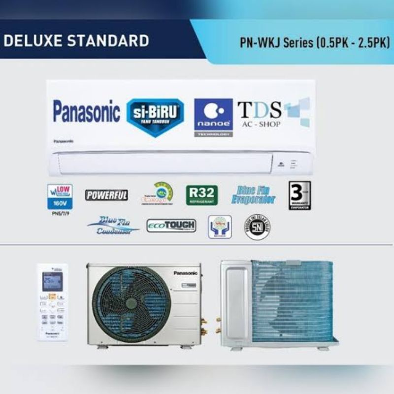 AC Panasonic Si Biru 1/2 Pk - 1 PK CS PN WKJ Nanoe Low Voltage Series