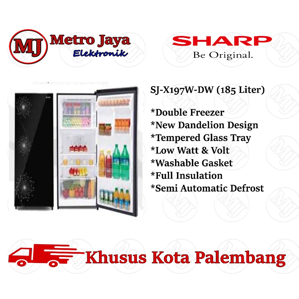 Kulkas 1 Pintu Sharp SJX 197 WDW Double Freezer