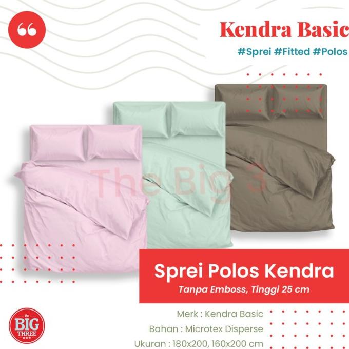 Sprei Kendra Basic Polos Tanpa Emboss 180X200/160X200 Tinggi 25 - Dibalikawan11