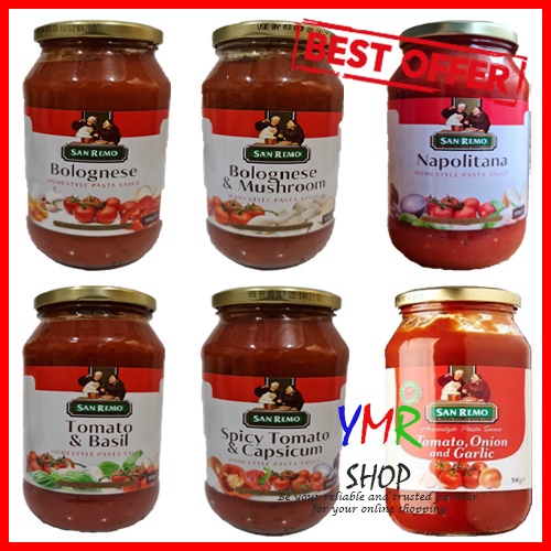 

San Remo Saus Saos Sauce Pasta Napolitana Bolognese Mushroom Capsicum Tomat Tomato Onion Garlic