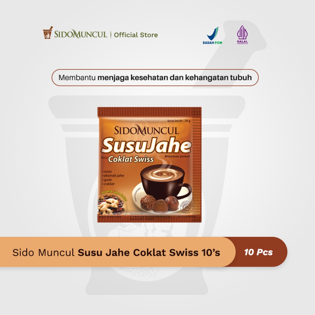 

Sido Muncul Minuman Susu Jahe Coklat Swiss 10's - Menghangatkan Tubuh