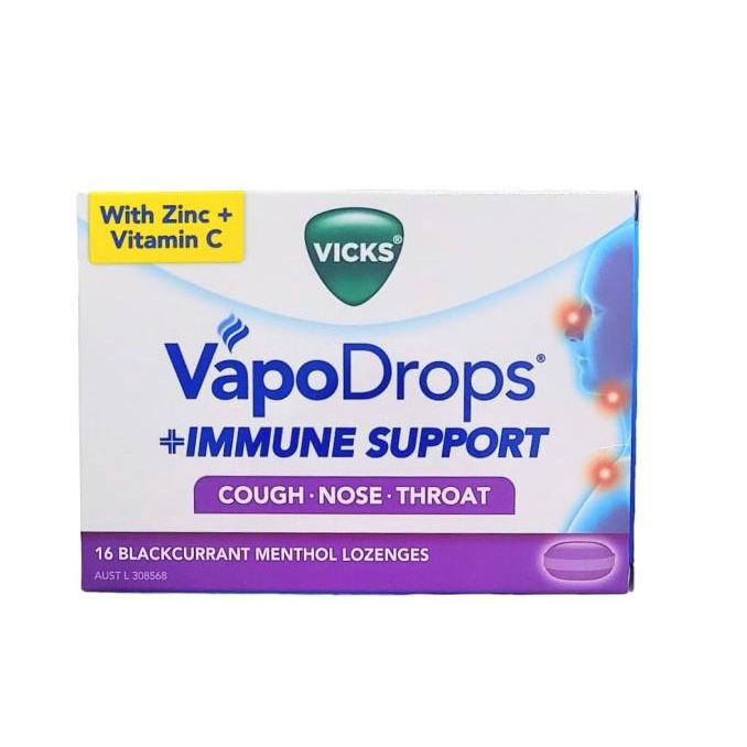 Vicks Vapodrops + Immune Support Blackcurrant Menthol Lozenges