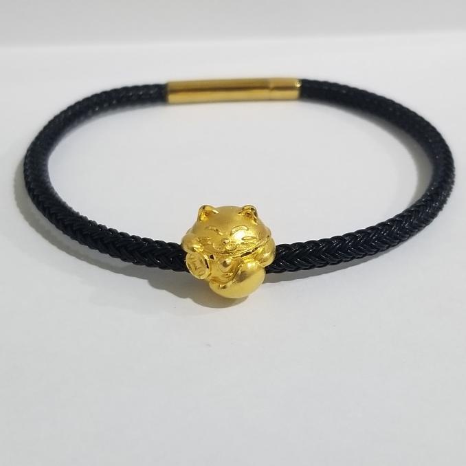 Gelang Tali Liontin Kucing Koleksi Josean Hadiah Anak Emas Asli Kualitas Premium