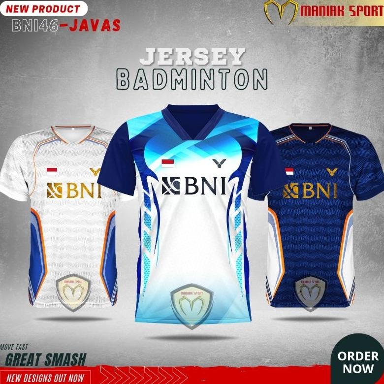 *Terlaris* Kbbni - Badminton Kaos Badminton Baju Bulutangkis Bni46 Javas Amazing
