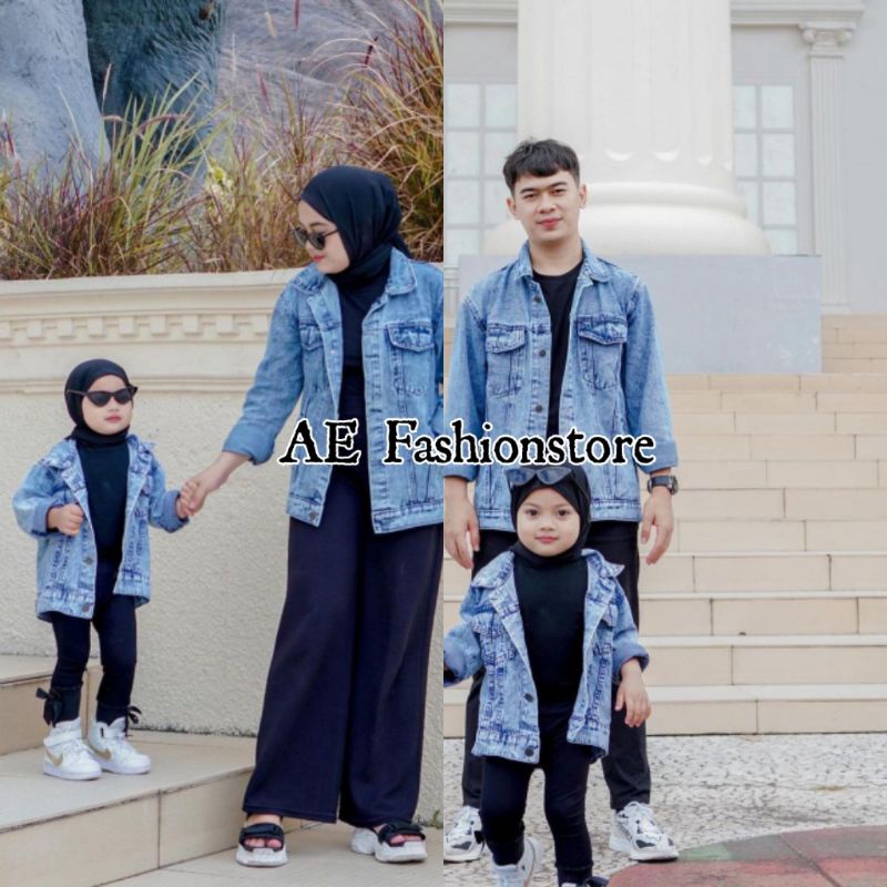 Promo Mega Sale 1.1 // Jaket Jeans Couple Ibu dan Anak/Jaket Couple Anak/Jaket Jeans Anak dan Dewasa